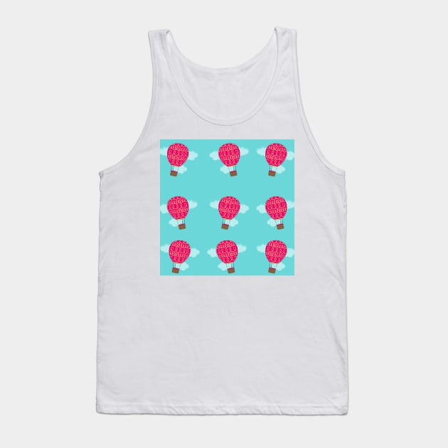 Cute Hot Air Balloons Pattern Design Tank Top by Moshi Moshi Designs